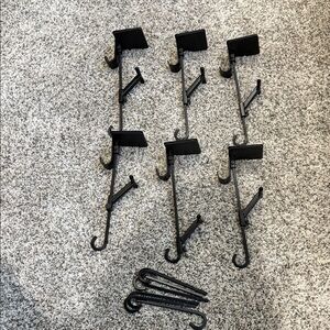 Set of Black Mantel Greenery and Christmas Stocking Clamps.